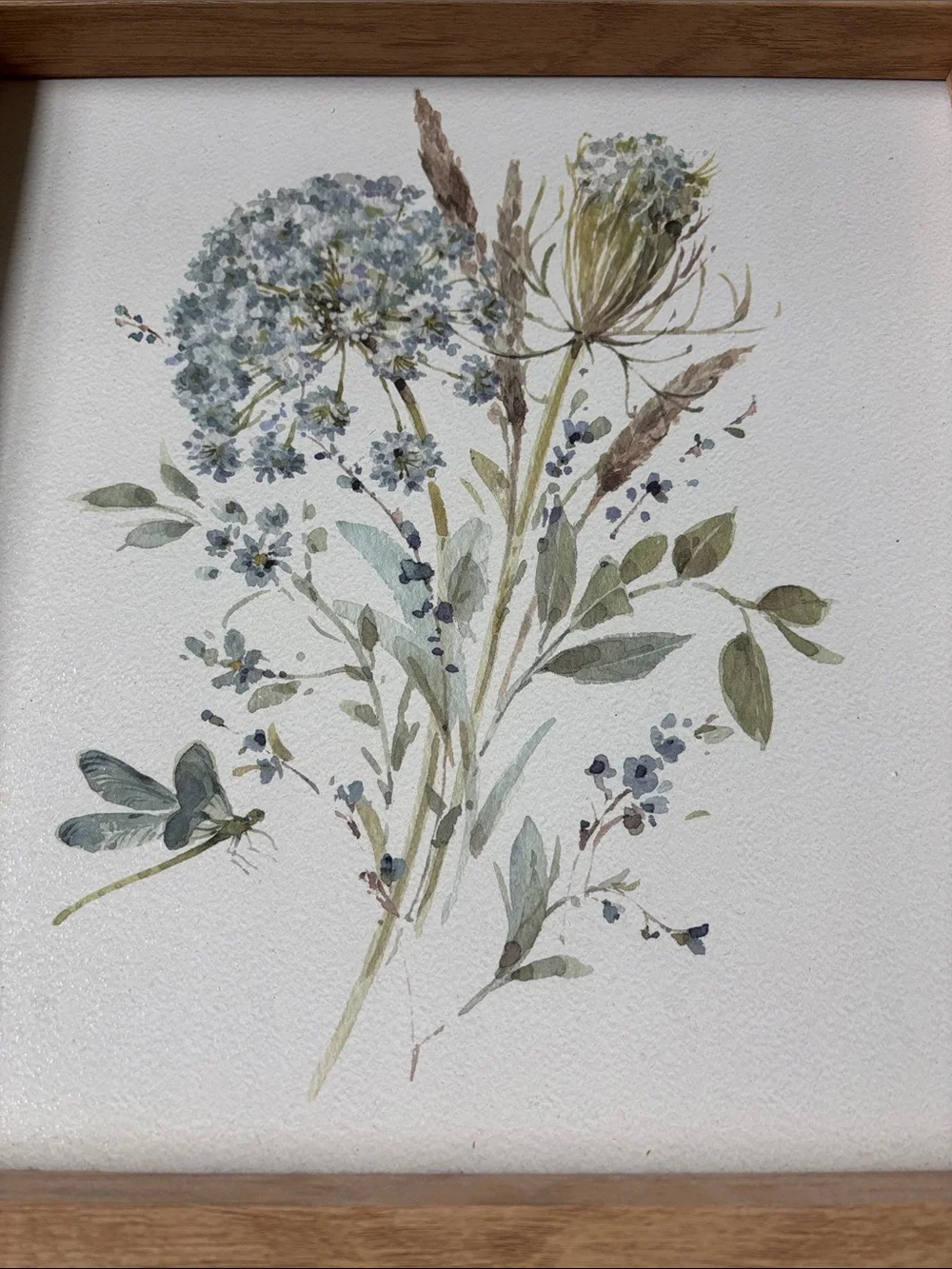 Botanical Watercolor Wall Art in Soft Blue and Green